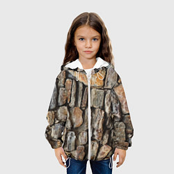 Куртка с капюшоном детская Каменный стиль, цвет: 3D-белый — фото 2