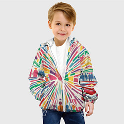 Куртка с капюшоном детская Цветные будни, цвет: 3D-белый — фото 2