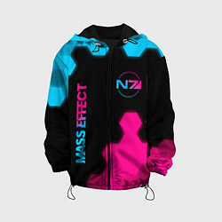 Детская куртка Mass Effect - neon gradient: надпись, символ