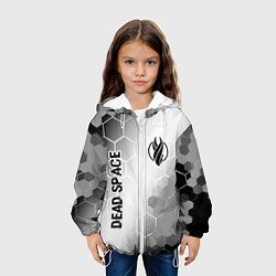 Куртка с капюшоном детская Dead Space glitch на светлом фоне: надпись, символ, цвет: 3D-белый — фото 2