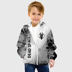Куртка с капюшоном детская Dead Space glitch на светлом фоне: надпись, символ, цвет: 3D-белый — фото 2