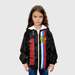 Куртка с капюшоном детская Russia black style, цвет: 3D-белый — фото 2