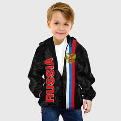 Куртка с капюшоном детская Russia black style, цвет: 3D-черный — фото 2