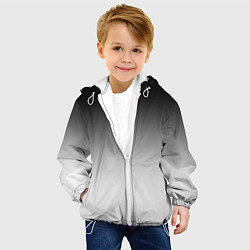 Куртка с капюшоном детская Black and white gradient, цвет: 3D-белый — фото 2