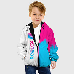 Куртка с капюшоном детская Roblox neon gradient style: по-вертикали, цвет: 3D-черный — фото 2