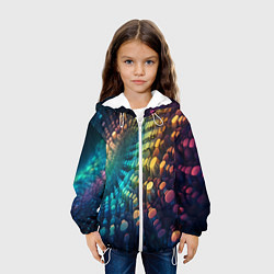 Куртка с капюшоном детская Радужные блики нейроарт, цвет: 3D-белый — фото 2