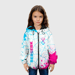 Куртка с капюшоном детская Berserk neon gradient style: надпись, символ, цвет: 3D-черный — фото 2