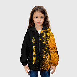 Куртка с капюшоном детская The Sims - gold gradient: по-вертикали, цвет: 3D-черный — фото 2