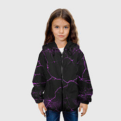 Куртка с капюшоном детская Молнии - неон, цвет: 3D-черный — фото 2