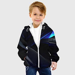 Куртка с капюшоном детская Black blue background, цвет: 3D-белый — фото 2