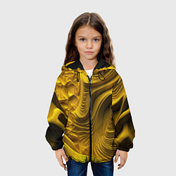 Куртка с капюшоном детская Объемная желтая текстура, цвет: 3D-черный — фото 2