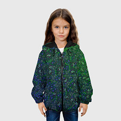 Куртка с капюшоном детская Изумрудный космос, цвет: 3D-черный — фото 2