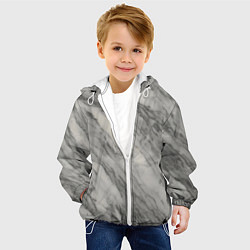 Куртка с капюшоном детская Текстура мрамора, цвет: 3D-белый — фото 2