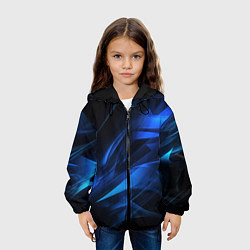 Куртка с капюшоном детская Black blue texture, цвет: 3D-черный — фото 2