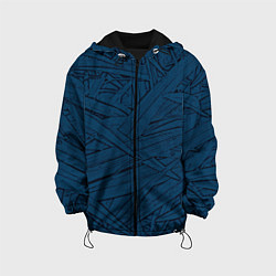 Куртка с капюшоном детская Стилизация трава тёмно-синий, цвет: 3D-черный