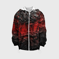 Куртка с капюшоном детская Объемная красная черная текстура, цвет: 3D-белый
