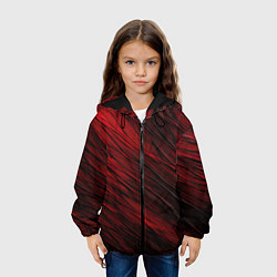 Куртка с капюшоном детская Black red texture, цвет: 3D-черный — фото 2