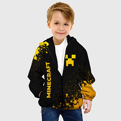 Куртка с капюшоном детская Minecraft - gold gradient: надпись, символ, цвет: 3D-черный — фото 2
