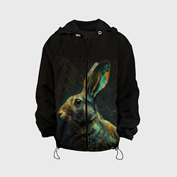 Куртка с капюшоном детская Магический кролик, цвет: 3D-черный