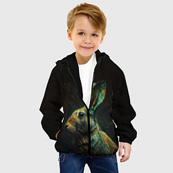 Куртка с капюшоном детская Магический кролик, цвет: 3D-черный — фото 2