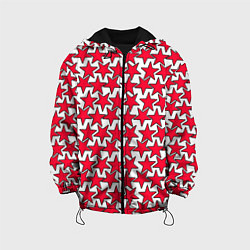 Куртка с капюшоном детская Ретро звёзды красные, цвет: 3D-черный