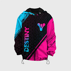 Куртка с капюшоном детская Destiny - neon gradient: надпись, символ, цвет: 3D-черный