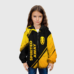 Куртка с капюшоном детская Spirited Away - gold gradient: надпись, символ, цвет: 3D-черный — фото 2