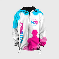 Детская куртка Mass Effect neon gradient style: надпись, символ