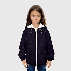 Куртка с капюшоном детская Абстракция ночь тёмно-фиолетовый, цвет: 3D-белый — фото 2