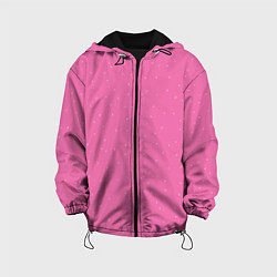 Куртка с капюшоном детская Нежный розовый кружочки, цвет: 3D-черный
