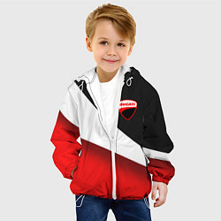 Куртка с капюшоном детская Ducati - красно-черный, цвет: 3D-белый — фото 2