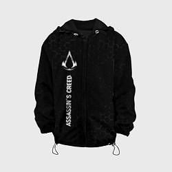 Куртка с капюшоном детская Assassins Creed glitch на темном фоне: по-вертикал, цвет: 3D-черный