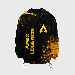 Куртка с капюшоном детская Apex Legends - gold gradient: надпись, символ, цвет: 3D-черный