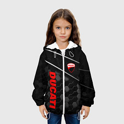 Куртка с капюшоном детская Ducati - технологическая броня, цвет: 3D-белый — фото 2