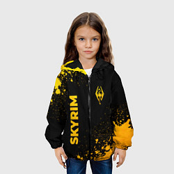 Куртка с капюшоном детская Skyrim - gold gradient: надпись, символ, цвет: 3D-черный — фото 2