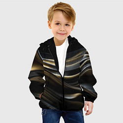 Куртка с капюшоном детская Чёрно-золотой градиент, цвет: 3D-черный — фото 2