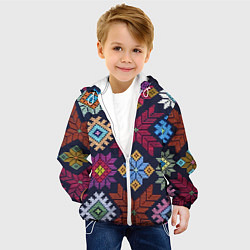 Куртка с капюшоном детская Орнамент удмуртский, цвет: 3D-белый — фото 2