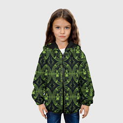 Куртка с капюшоном детская Орнамент маори, цвет: 3D-черный — фото 2