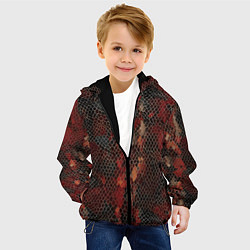 Куртка с капюшоном детская Кожа змея, цвет: 3D-черный — фото 2
