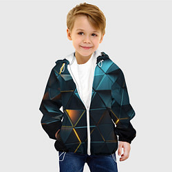 Куртка с капюшоном детская Объемные частицы с подсветкой, цвет: 3D-белый — фото 2