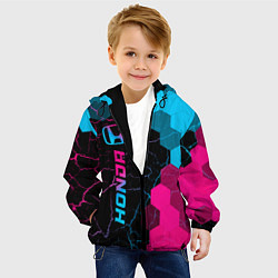 Куртка с капюшоном детская Honda - neon gradient: по-вертикали, цвет: 3D-черный — фото 2