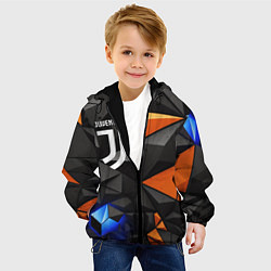 Куртка с капюшоном детская Juventus orange black style, цвет: 3D-черный — фото 2