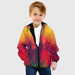 Куртка с капюшоном детская Огненный тай дай, цвет: 3D-черный — фото 2