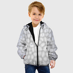 Куртка с капюшоном детская Размытый сетчатый узор, цвет: 3D-черный — фото 2