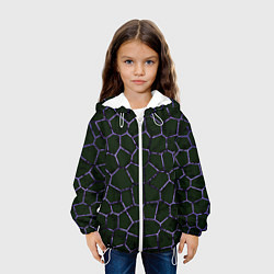 Куртка с капюшоном детская Слабосветящаяся неоновая сетка, цвет: 3D-белый — фото 2