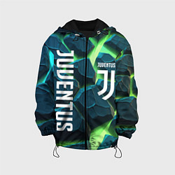 Куртка с капюшоном детская Juventus green neon, цвет: 3D-черный