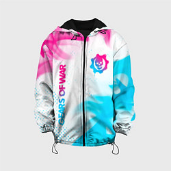 Детская куртка Gears of War neon gradient style: надпись, символ