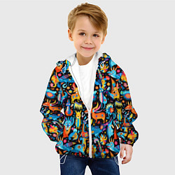 Куртка с капюшоном детская Космические чудики, цвет: 3D-белый — фото 2