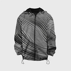 Куртка с капюшоном детская Черно-белые полосы абстракция, цвет: 3D-черный