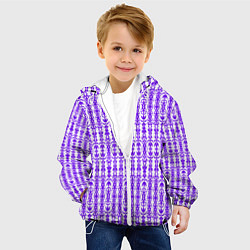 Куртка с капюшоном детская Сине-белый батик, цвет: 3D-белый — фото 2